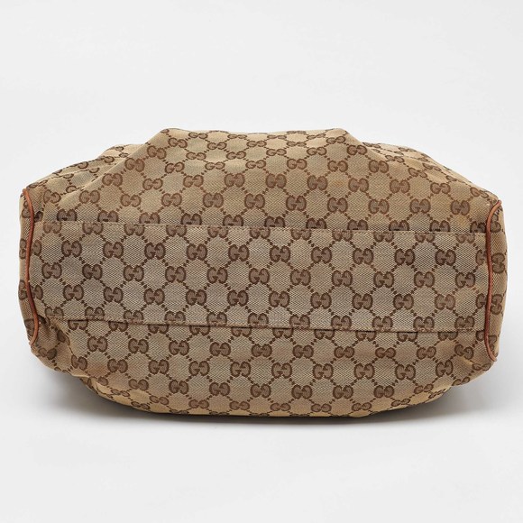 GUCCI Beige/Brown GG Canvas and Leather Medium Sukey Tote - Picture 7 of 8